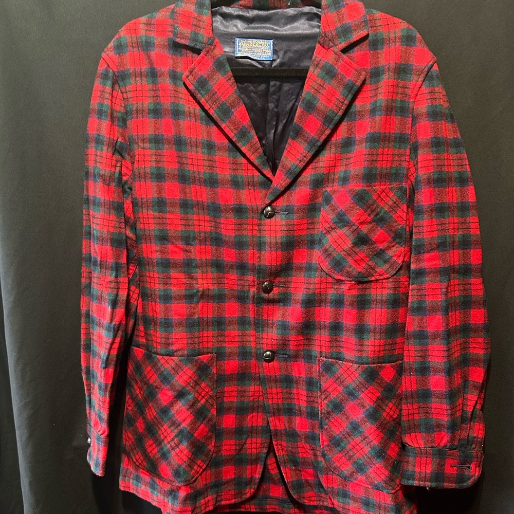 Pendleton Red and Green Wool Blazer